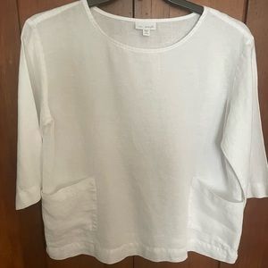 Pure Jill White Linen Top, S/P
